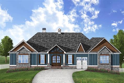 Plan 24382tw 3 Bed Craftsman With Angled Garage For A Rear Sloping Lot