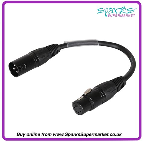 Xlr 5 Pin 3 Pin Dmx Cable Adapter Sparks Lighting Supermarket