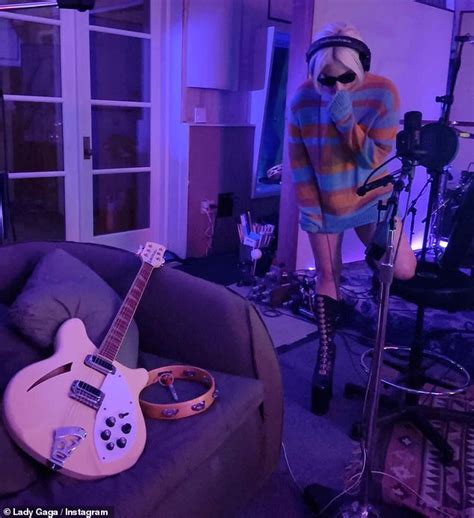 Leggy Lady Gaga Hints At New Music As She Posts Snaps From Recording