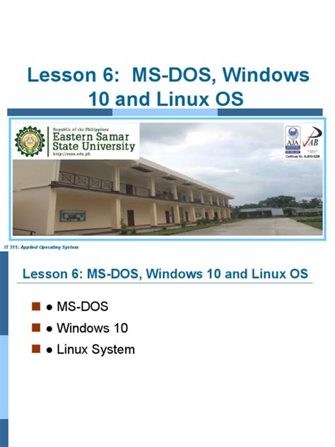 Lesson 6 Ms Dos Windows 10 And Linux Os It 311 Applied Operating