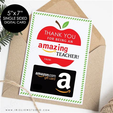 Thank You For Being An Amazing Teacher Cardprintable Amazon Etsy