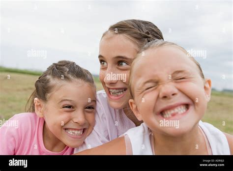 Girls Making Faces Stock Photo Alamy