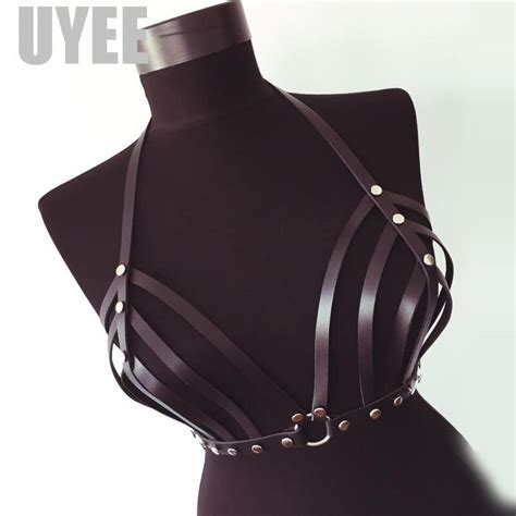 uyee female women punk rock belt sexy gothic body bandage harajuku garters harness rave bra belt