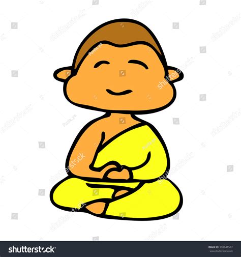 Buddhist Monk Cartoon Stock Vector Royalty Free 303841577 Shutterstock