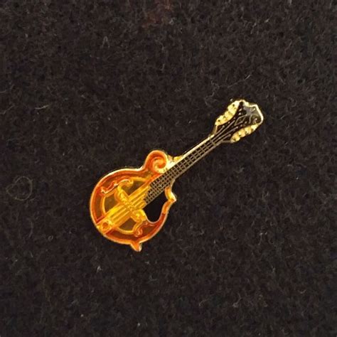 Gibson F Shape Mandolin Gold Lapel Pin Enamel Cloisonne Reverb