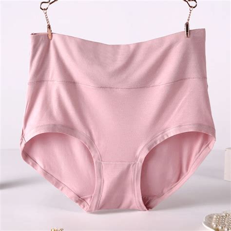 Q001 4pcslot Hot Sale Big Size 6xl Panty Solid High Waist Underwear
