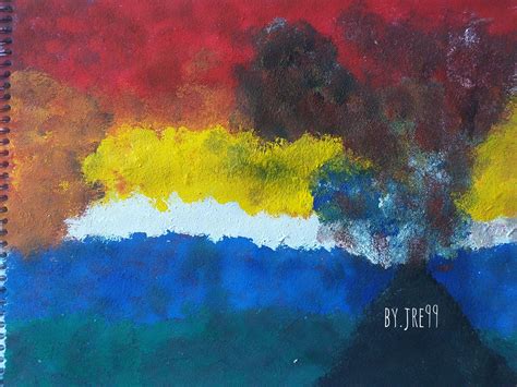 Taal volcano here in the philippines just erupted this afternoon. taal volcano | Painting, Taal volcano, Art