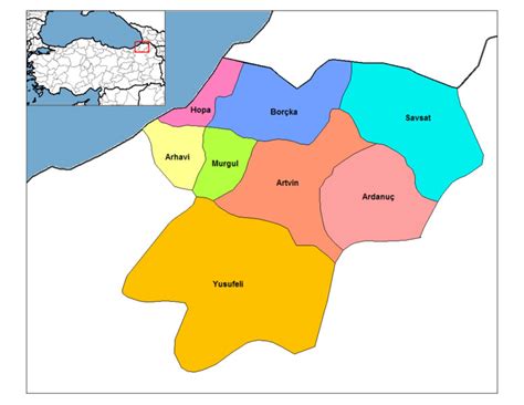 Mit einer fläche von 783.560 km² ist der Artvin Karte