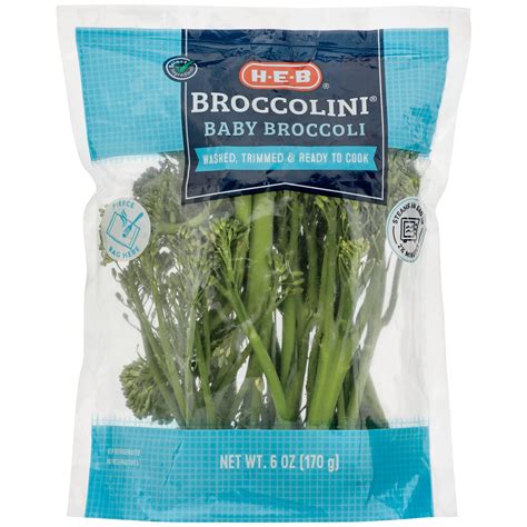 H E B Fresh Steamable Baby Broccoli Shop Broccoli Cauliflower