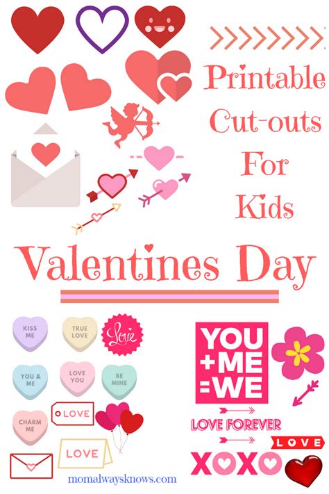 Free Valentines Day printable cut-outs for kids, make your ...