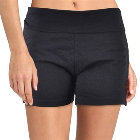 Women S Yoga Fold Over Short Black Fitness Gym Cotton Spandex Soft Comfy S M L Ebay