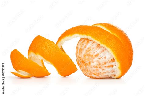 Orange Peeled Skin On A White Background Stock Photo Adobe Stock