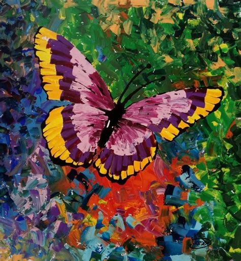 Butterfly Painting Original Handmade Acrylic Painting Etsy Pinturas