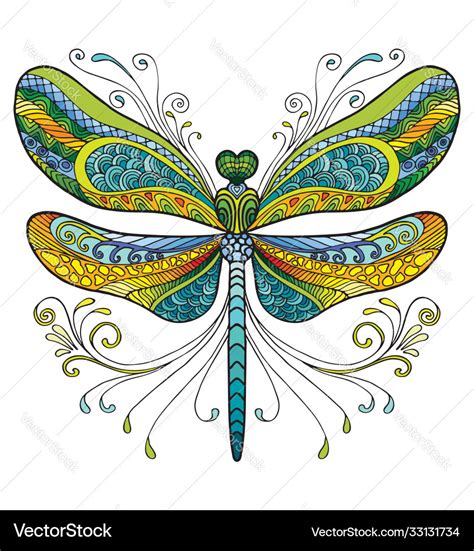 Dragonfly Colorful Royalty Free Vector Image Vectorstock