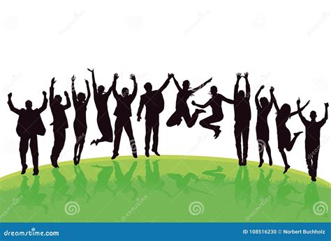 Fun And Jumping In Group Stock Vector Illustration Of Design 108516230