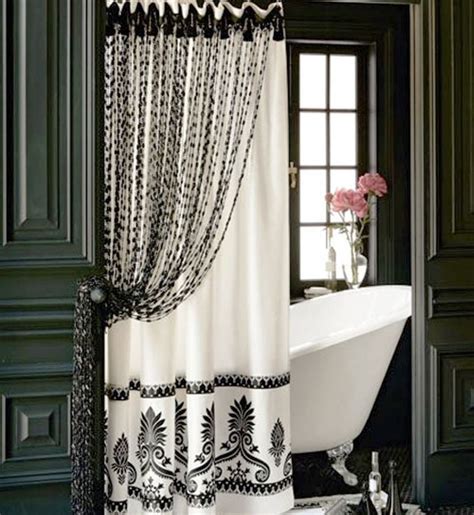 Elegant Shower Curtains Luxury Shower Curtain Black White Bathrooms