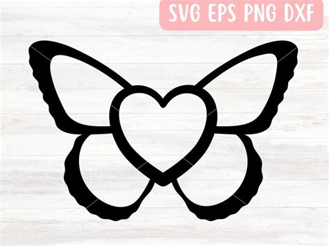 Butterfly Heart Svg File For Cricut Valentine Butterfly Svg Etsy Canada