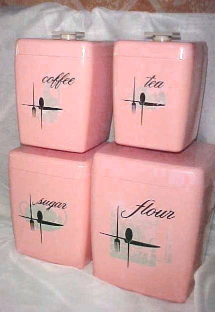 Kitchen iron storage canister laundry detergent organizer box ricepink. Delightful 4 Piece Pink Retro Plastic Canister Set ...