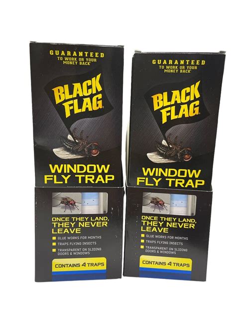 24 Pack 4 In Each 96 Total Black Flag Window And Door Fly And Flying Insect Traps 891549110189 Ebay