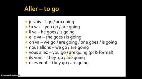 French useful present tense aller avoir and être and practice YouTube