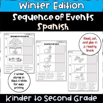 WINTER Spanish Read Cut And Sequence Stories K Secuencia De Eventos