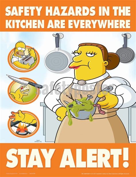 > skip page header and navigation. Safety Hazards In The Kitcken Are Everywhere - Simpsons Safety Poster