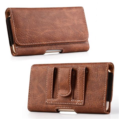 Universal Leather Phone Case Belt Clip Carrying Waist Bag For Samsung