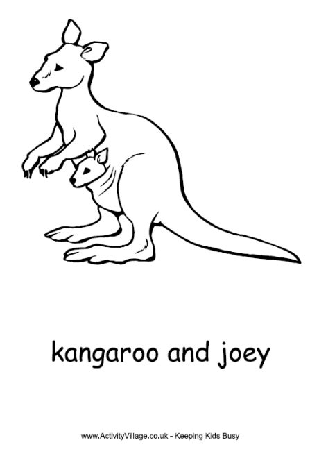 It makes a fun colouring page for the kids. Kangaroo and Joey Colouring Page
