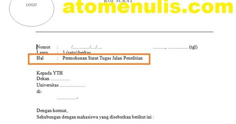 Check spelling or type a new query. Contoh Surat Permohonan Penelitian Mahasiswa - Ato Menulis