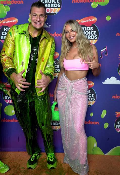 Rob Gronkowski And Camille Kostek Kiss Ahead Of Kids Choice Awards