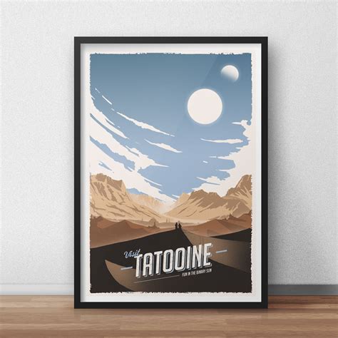 Tatooine Travel Poster Vintage Travel Poster Art Star Wars Etsy