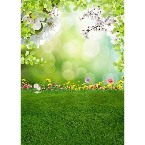 Thin Vinyl Easter Park Green Scenery Backgrounds Baby Shower Photo