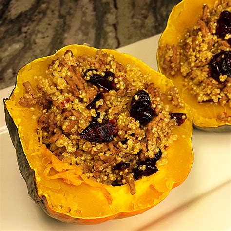 Acorn Squash Stuffed With Quinoa And Lean Ground Beef