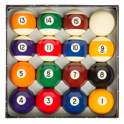 The 8 ball goes behind this, and the rest of the balls are inserted at random. Deluxe Billiard Balls Set