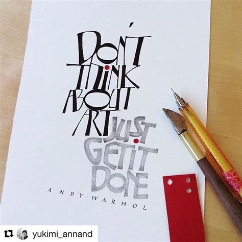 Words By Andy Warhol Lettered By Yukimiannand Foldedpenfriday