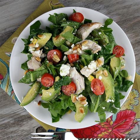 Spinach Salad With Chicken Avocado And Goat Cheese Recipe