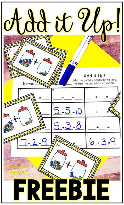 An Addition To The Freebie Math Game For Kids With Numbers And Pictures