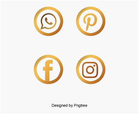 Finding social media logos for your websites and graphics can be a lot of work. Social Media Icons Png Gold Gold Brush Social Icons ...
