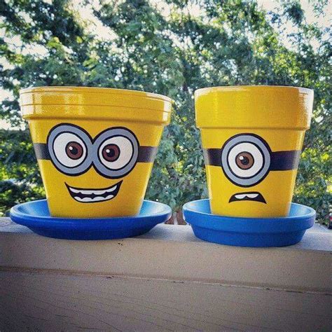 Minion Pots Flower Pot Art Clay Flower Pots Terracotta Flower Pots