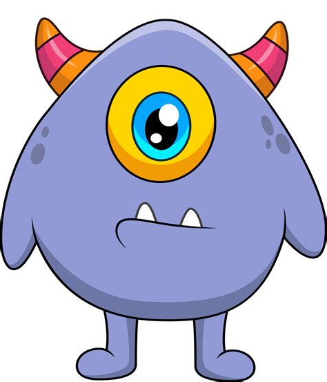 one eyed purple monster cartoon vector 6124345 vector art at vecteezy