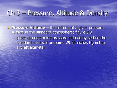 Ppt Ch 3 Pressure Altitude And Density Powerpoint Presentation Id