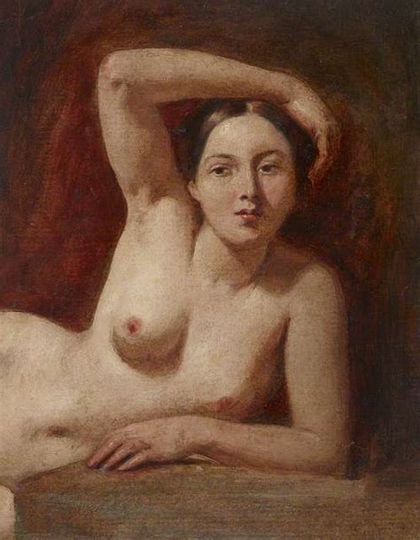 William Etty Half Figure Of A Female Nude Reclining