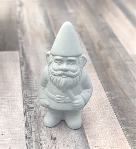 Concrete Gnome Statue Gnome Ceramic Pottery Bisque Etsy
