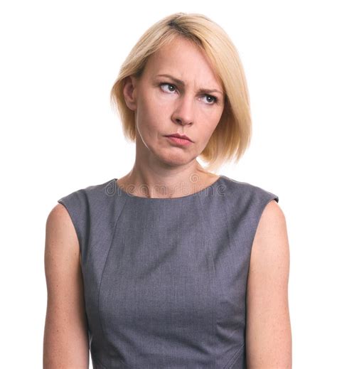 Portrait Of Angry Woman Looking Away Isolated Stock Image Image Of