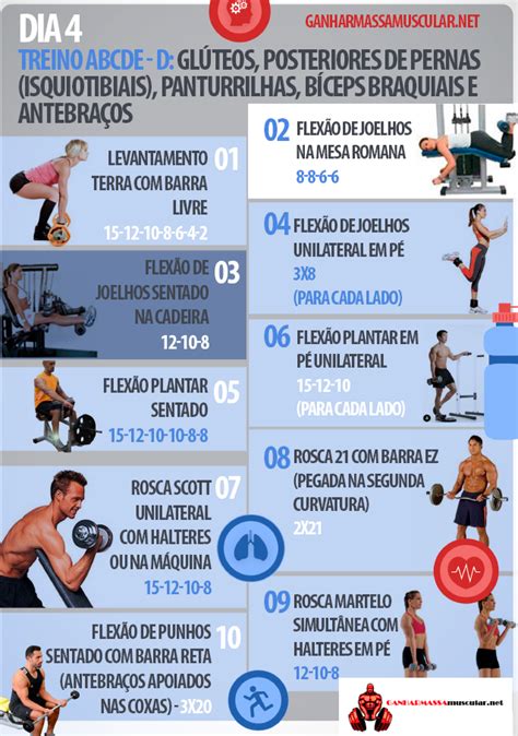 Infográfico Treino Abcde Dia 4 Workout Sports Karina 30 Quick