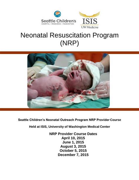 Pdf Neonatal Resuscitation Program Nrp Seattle Childrens · Pdf