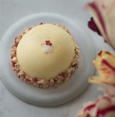 A magic recipe of lenôtre for chocolate mousse lovers, this one makes mousses light and frothy but also solid so they can hold a long time at room temperature as well as in layer cakes. White Chocolate Raspberry Bombe