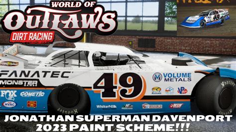 Jonathan Superman Davenport 2023 Paint Scheme World of Outlaws Dirt