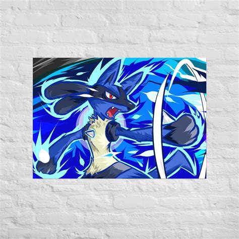 Lucario Pokemon Poster Lucario Poster Wall Decoration Paper Posters Etsy