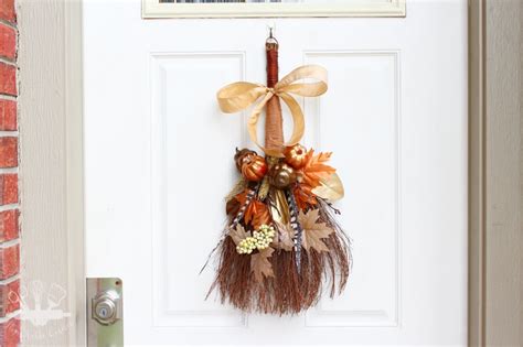 Rustic Fall Cinnamon Broom Wreath Thrift Store Upcycle